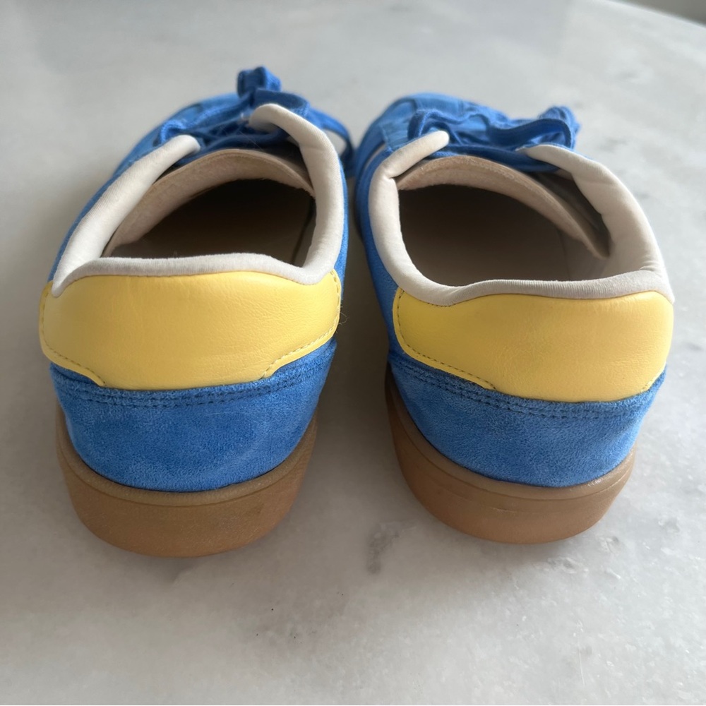 Zara Women 38 US 7.5 Sneakers Blue Suede Gum - Picture 4 of 9